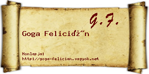 Goga Felicián névjegykártya